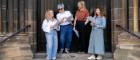 L to R: Laura Nichol, Alison Brown, Lori Delaney, and Gillian Shirreffs. Laura, Alison and Gillian along with Lori helped to co-create the play with a range of people with lived experience of cancer. Credit Martin Shields