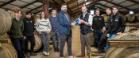 Glasgow engineering students Micah Chapman, Muhammad Taha Malik, Liam Alkire and Milo Godwin; Dr Gilles Bailet of the University of Glasgow’s James Watt School of Engineering and Geoff Nisbet of Allen Associates; Glasgow engineering student Peter Moody, Glengoyne Distillery warehouse team leader Gregg Black, and Glasgow engineering student Yuki Suter are pictured at Glengoyne Distillery, Dumgoyne