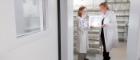 Professor Heather Ferguson and Dr Emilie Pondeville in the MRC-University of Glasgow Centre for Virus Research (CVR) insectary