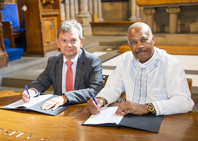 Photo of Professor Sir Anton Muscatelli and Professor Sir Hilary Beckles