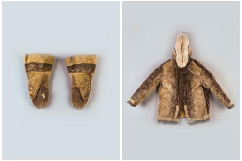 Inuit Parka and mittens made from seal skin