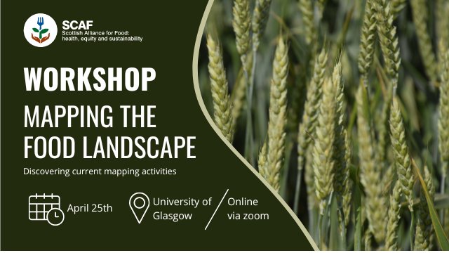Workshop Mapping the Scottish Food Landscape on 25th April 2024 in Edinburgh or online. Picture of wheat.
