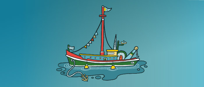 Cartoon image of a barge.