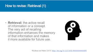 Slide from revision session defining retrieval