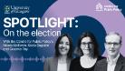 Promotional graphic for Spotlight: On the election with photos of the hosts Kezia Dugdale, Nicola McEwen and Graeme Roy