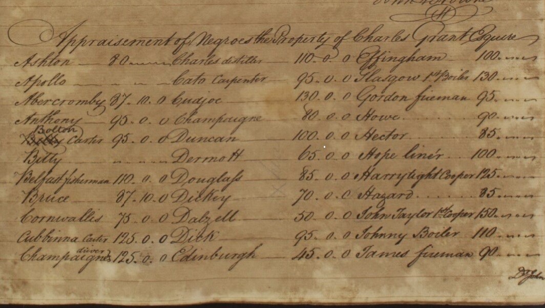 1806 Wallibou slave schedule 1 of 12 cropped