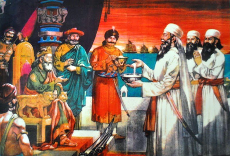 Court of Jadi Rana, the image depicts the scene described by Dan