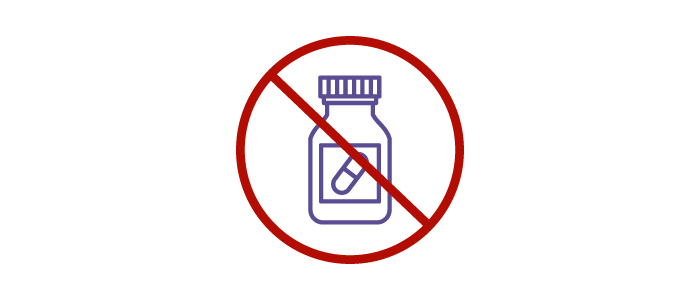 An icon of a medicine bottle and stop sign