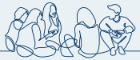 picture of Line drawing of young people sitting chatting