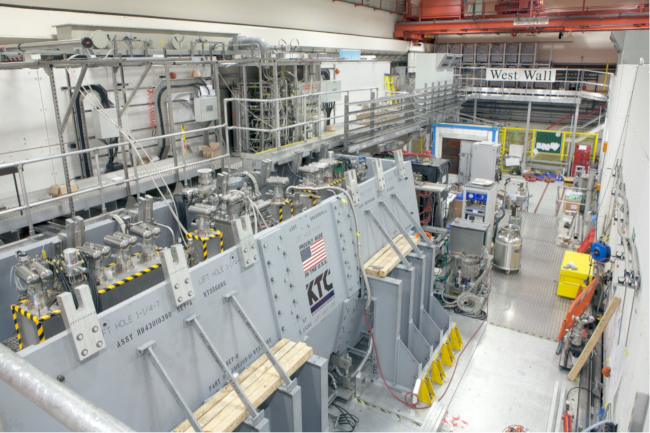View of the Muon Ionization Cooling Experiment at the STFC ISIS Neutron and Muon Beam facility at the Rutherford Appleton Laboratory.