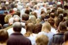 Crowd of people from behind