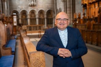 Rev Scott Blythe in the Memorial Chapel