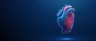 An illustration of a heart on a blue background