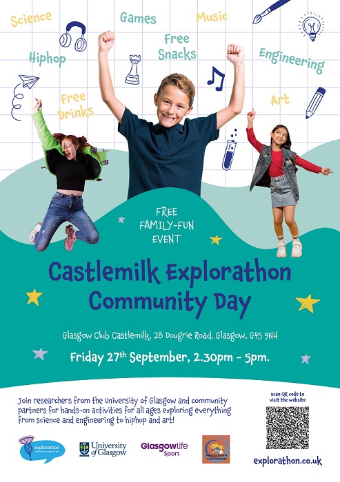 A flyer for Explorathon Castlemilk event