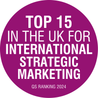 Top 15 in the UK for International Strategic Marketing QS 2024