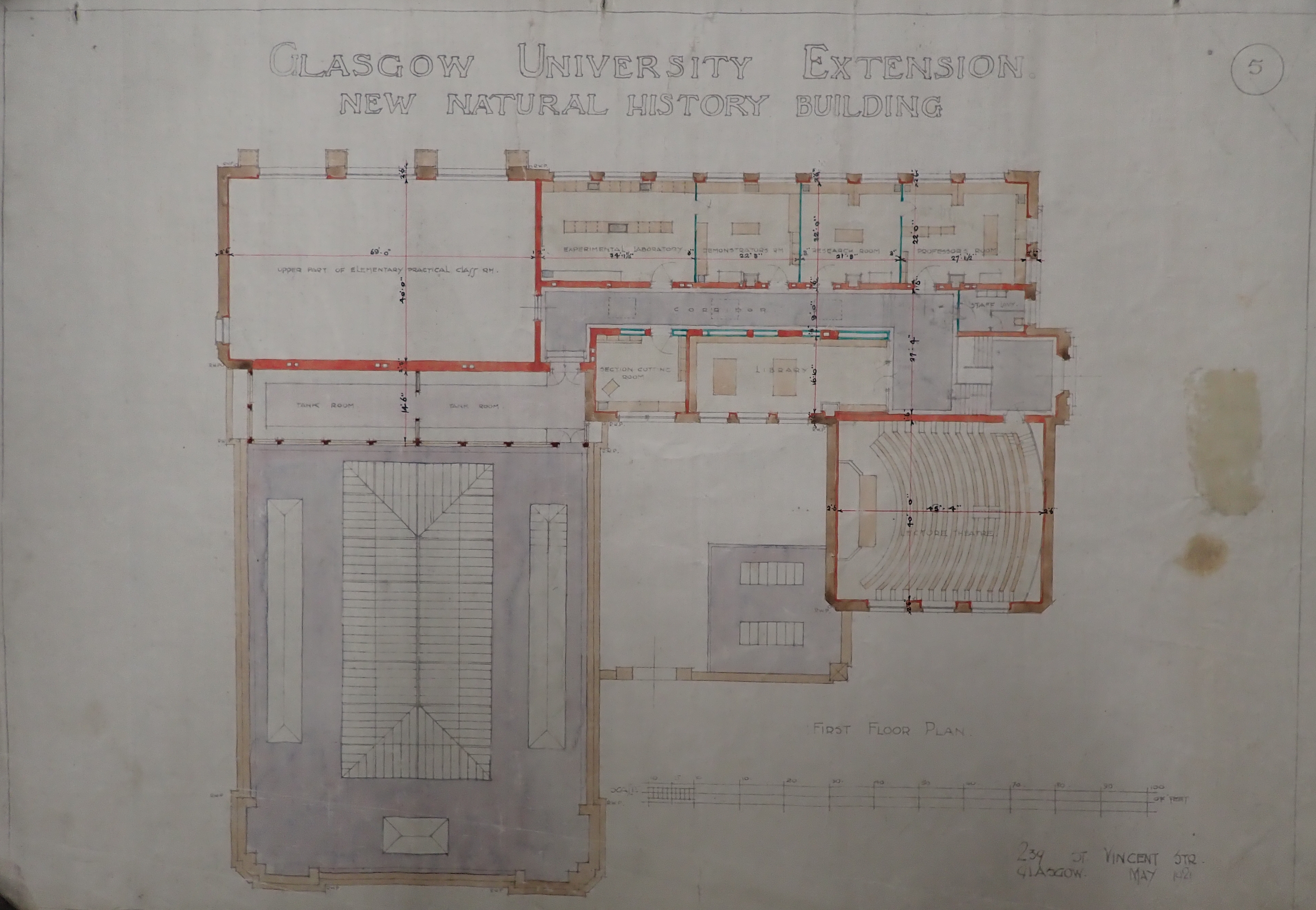 Architects drawing plan for the first floor of the new building