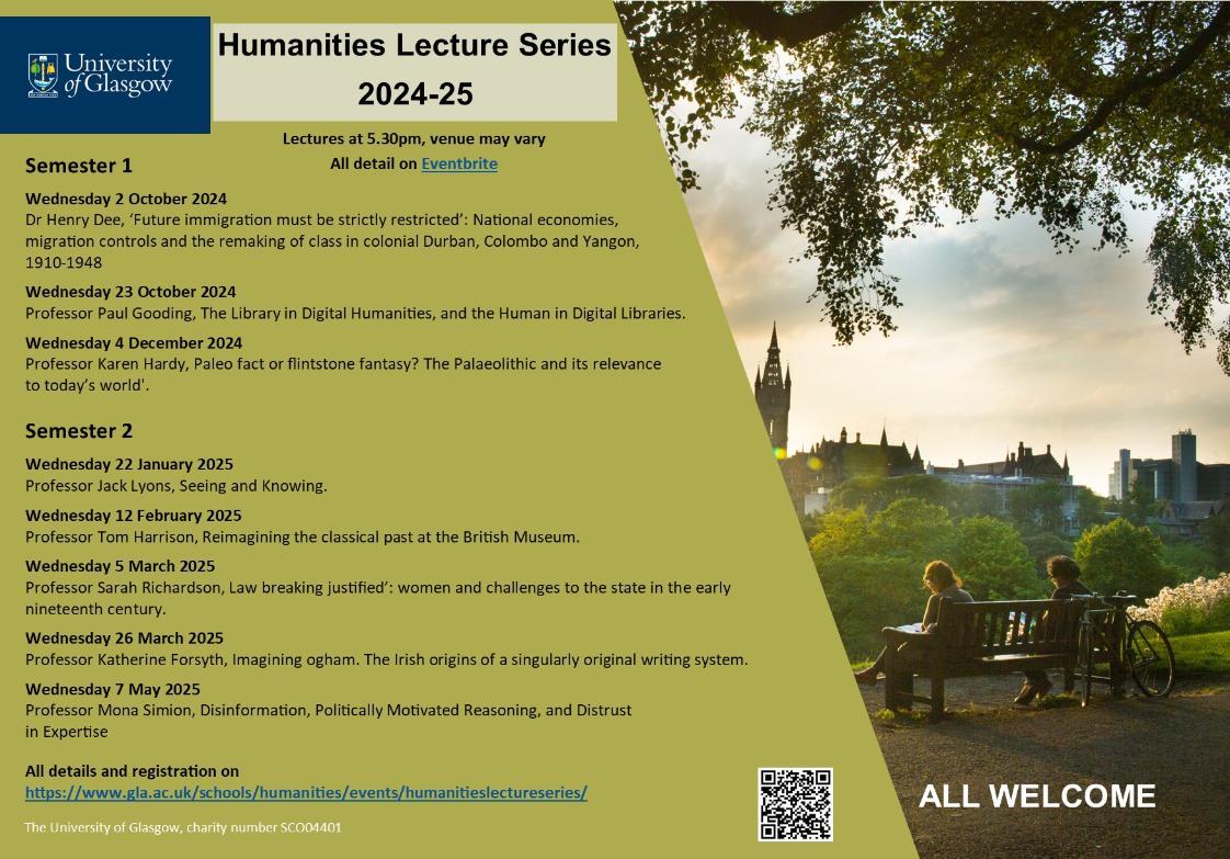 Humanities Lecture Series programme 2024-25