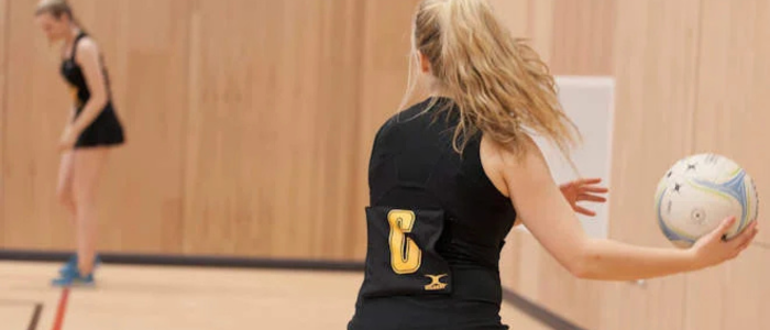 Student throwing a netball