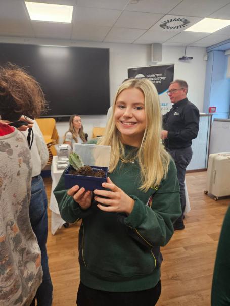 Student Lara with her cactus from StarLab