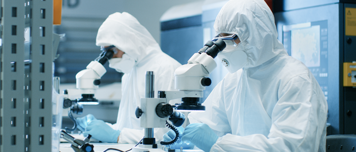 Two people working in nanotechnology lab