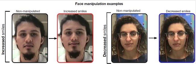 Study images of participants in a trial on AI and attractiveness