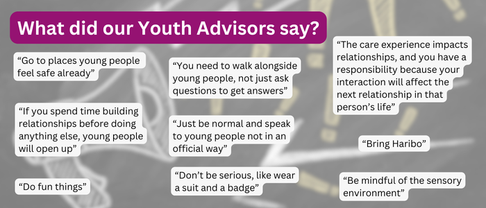 Various quotes from Youth Advisors