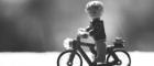 Lego figurine on bike