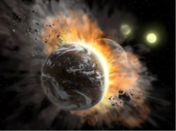 Artist impression of the turbulent period of planet formation