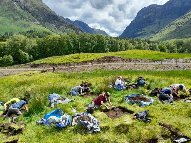 Excavations of the kailyard, looking up Glencoe. Photo: Derek Alexander.