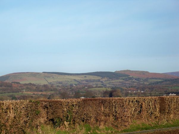 The Spinans Hill complex, with the hillfort of Brusselstown Ring on the right