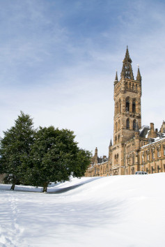 Main building UofG in the snow