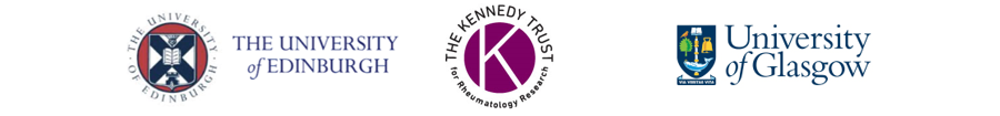 A graphic comprised of the University of Edinburgh, Kennedy Trust, and University of Glasgow logos in a row against a white background