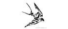 Artwork of a flying bird made up of Arabic calligraphy, credit www.ArabicCalligrapher.com