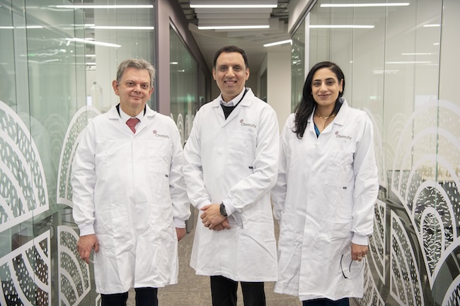 Professor Sir Anton Muscatelli, Anas Sarwar MSP and Uzma Khan in the ARC