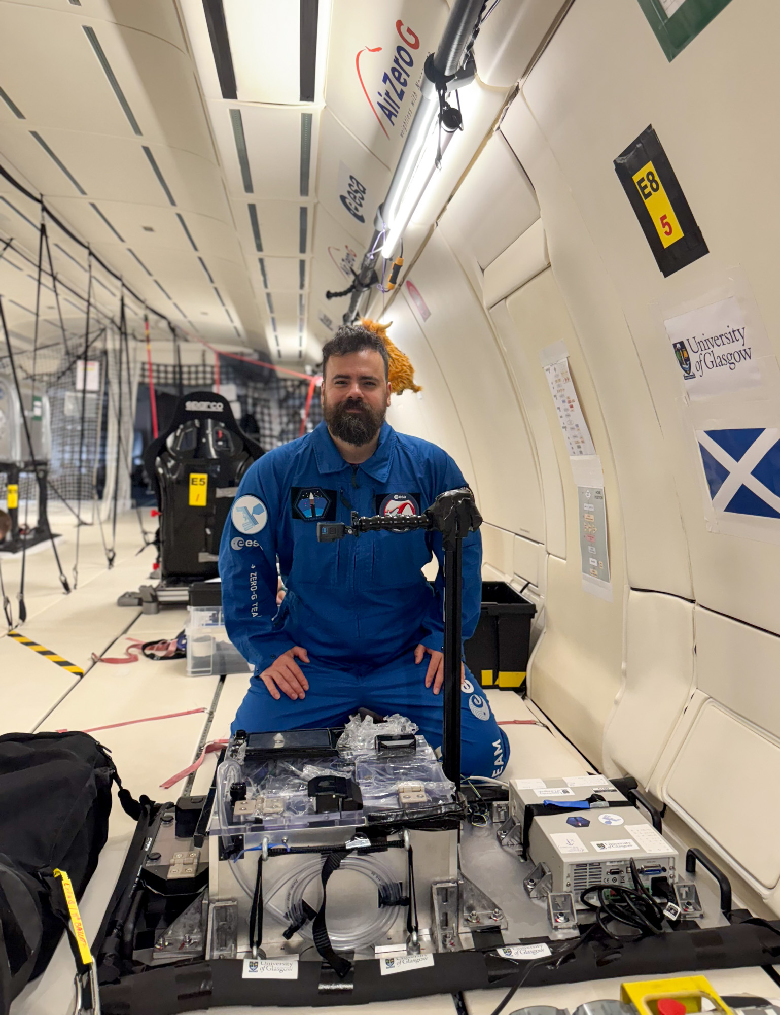 Gilles Bailet on board the Vomit Comet