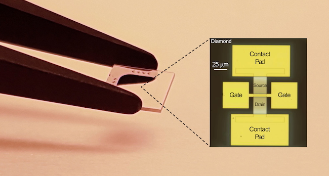 A diagram showing the internal layout of the team's diamond transistor