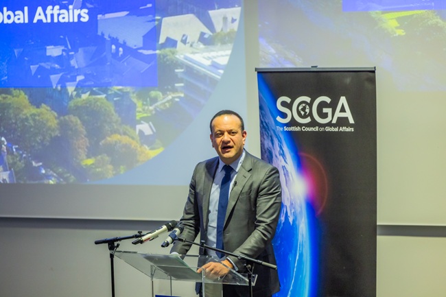 Former Irish Taoiseach Leo Varadkar speaking at the Scottish Council on Global Affairs event in St Andrews