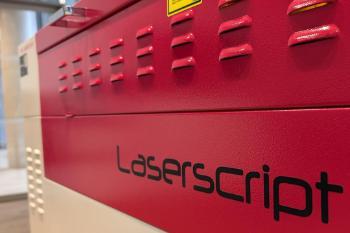 A close up on a Laserscript lasercutter