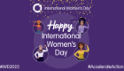 A graphic with cartoon women striking poses that have been designed to celebrate International Women's Day