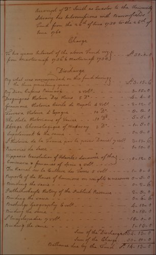 Account of Adam Smith's intromissions with Barrowfield's fund, 26th June 1758 to 26th June 1760. (GUAS Ref: GUA 26663, p78. Copyright reserved.) 