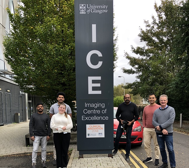 The MR CoilTech team outside the Imaging Centre of Excellence