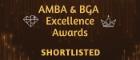 AMBA and BGA Awards shortlisted words in black and gold