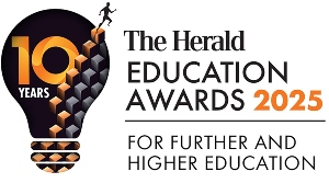 Logo of The Herald Higher Education Awards 2025 in colour over a white background