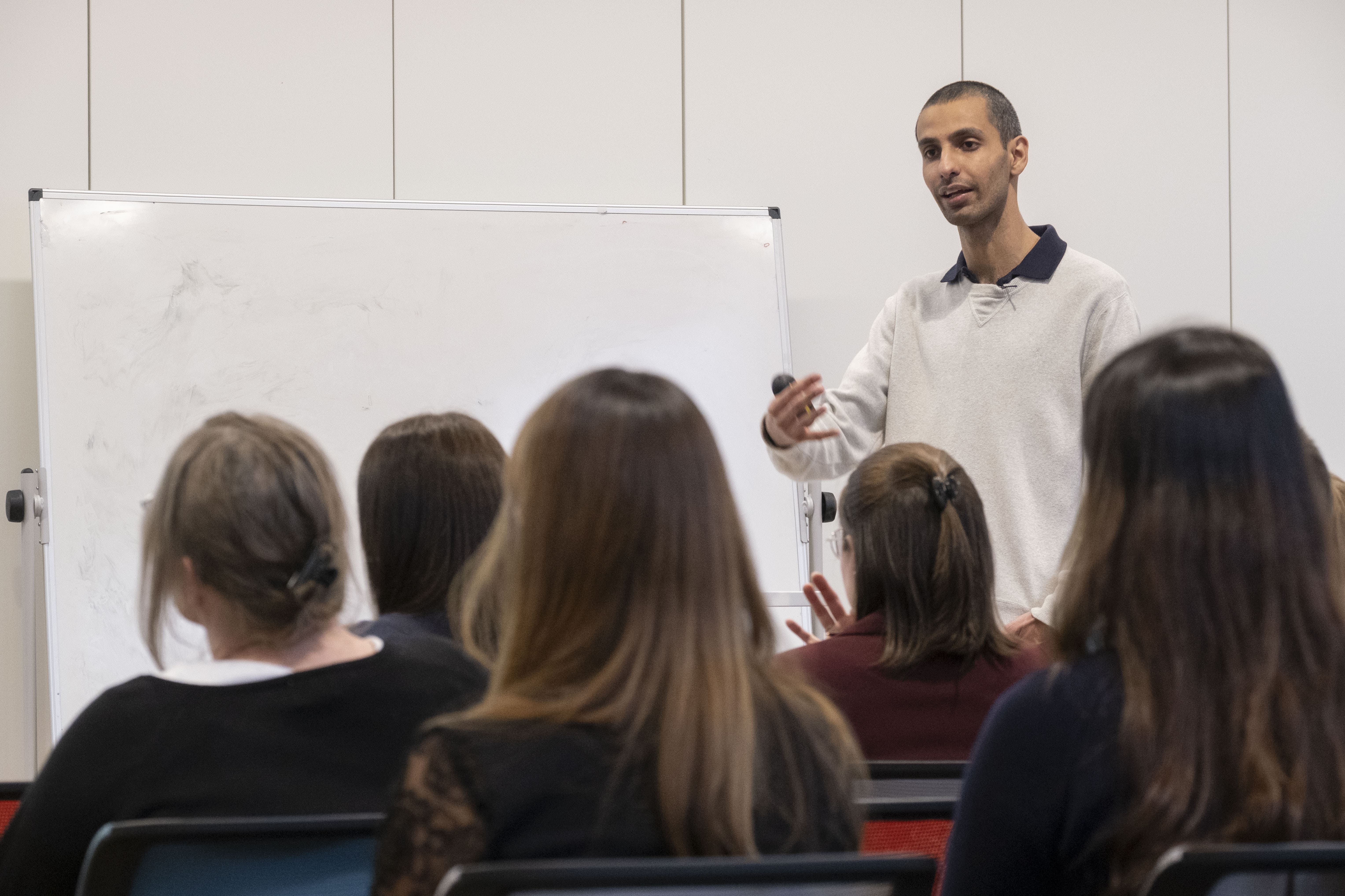 Staff member presenting