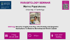 Parasitology seminar flyer, of which the date, time and location are in the accompanying text