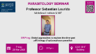 Flyer for Parasitology seminar, Professor Sebastian Lourido, of which the date, time, location and title are included in the accompanying text