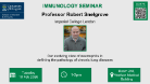 Immunology seminar for Robert Snelgrove, of which the date, time and location are in the accompanying text