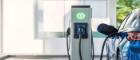 An electric vehicle being charged.