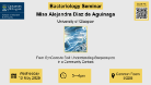 Flyer for Bacteriology seminar, Alejandra Diaz de Aguinaga, of which the date, time, location and title are included in the accompanying text