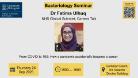 Bacteriology seminar, Dr Fatima Ulhuq,of which the date, time, location and title are included in the accompanying text